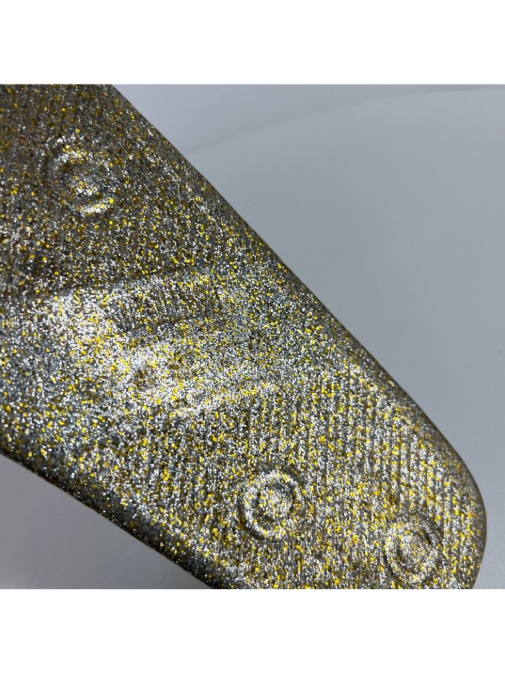 Melissa Beach Slide Sandals Womens 40 Jelly Slip On Flat Pool Shoes Gold Glitter - Picture 10 of 11